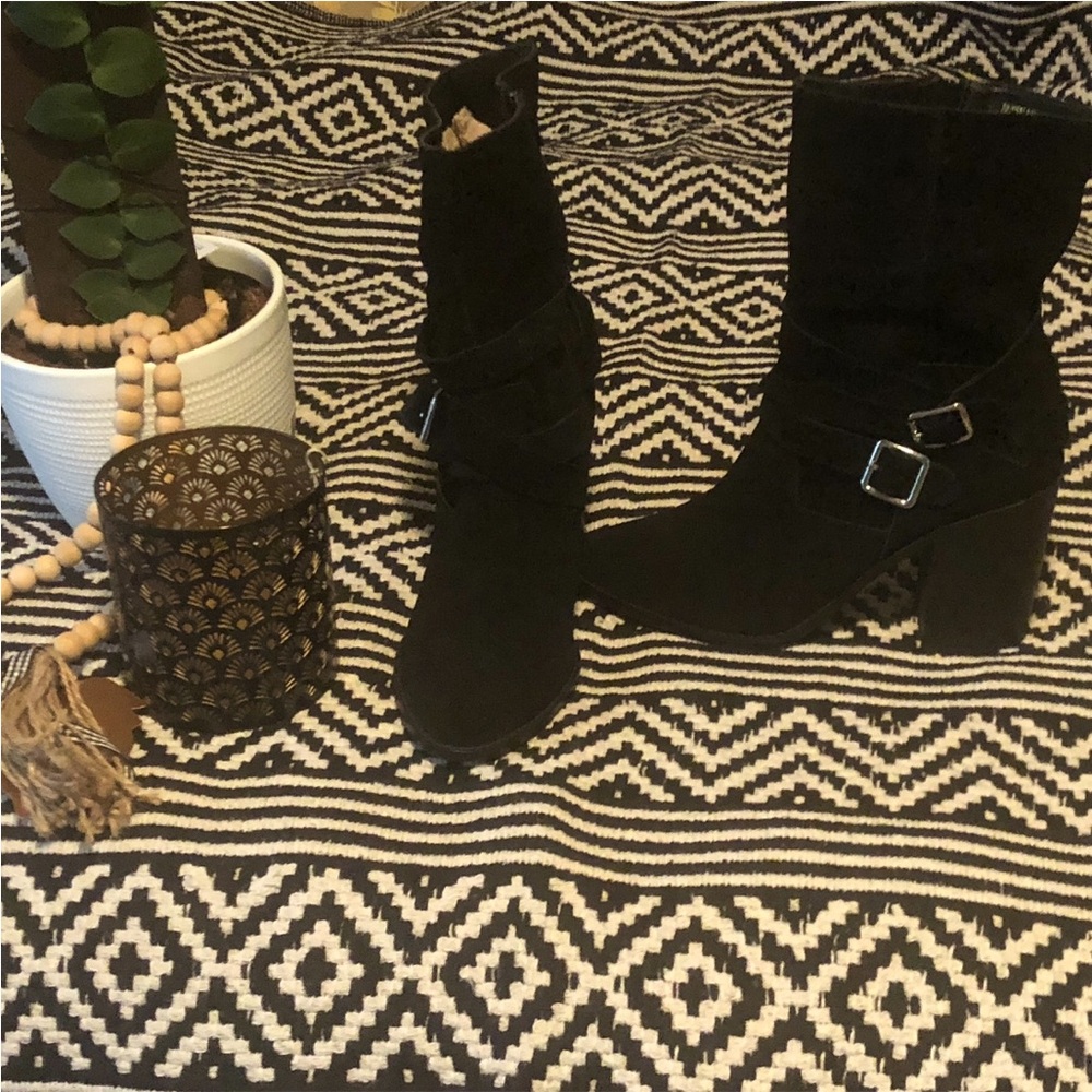 Black Suede Boots. Like new- worn two times.